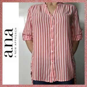 LIKE NEW A.n.a Coral White Side Lace Up Blouse XL